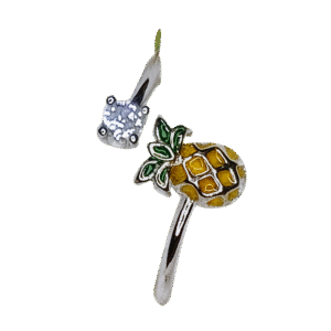Zyroka Pineapple Sparkle Adjustable Ring