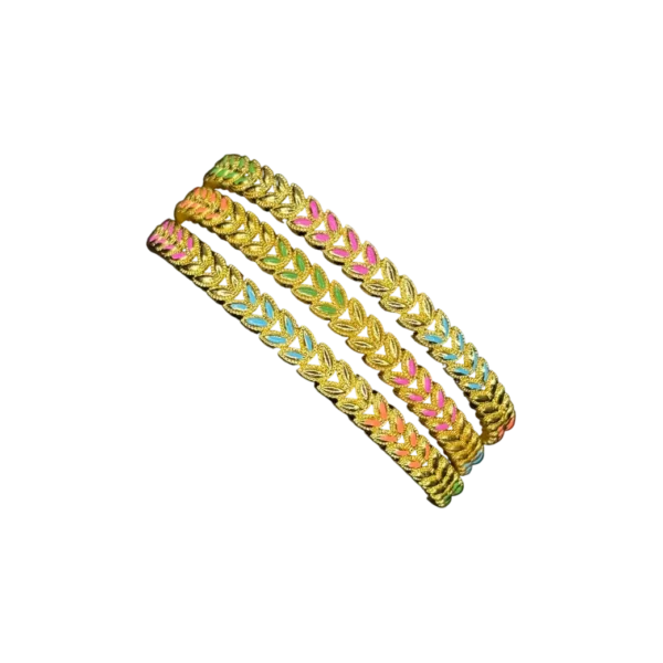 Zyroka Enamel Leaf Bangles