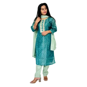 Zyroka Embroidered Kurta Set – Teal & Mint