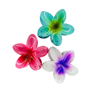 Zyroka Resin Flower Hair Clips – Set of 3